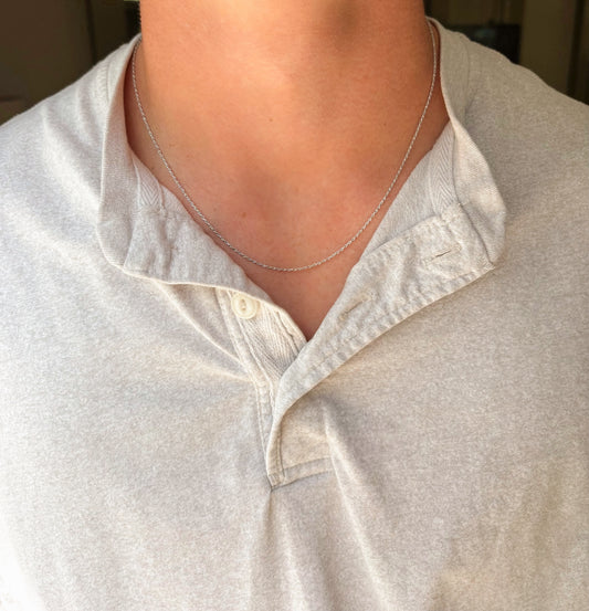 Men’s Rope Chain - Silver 20in