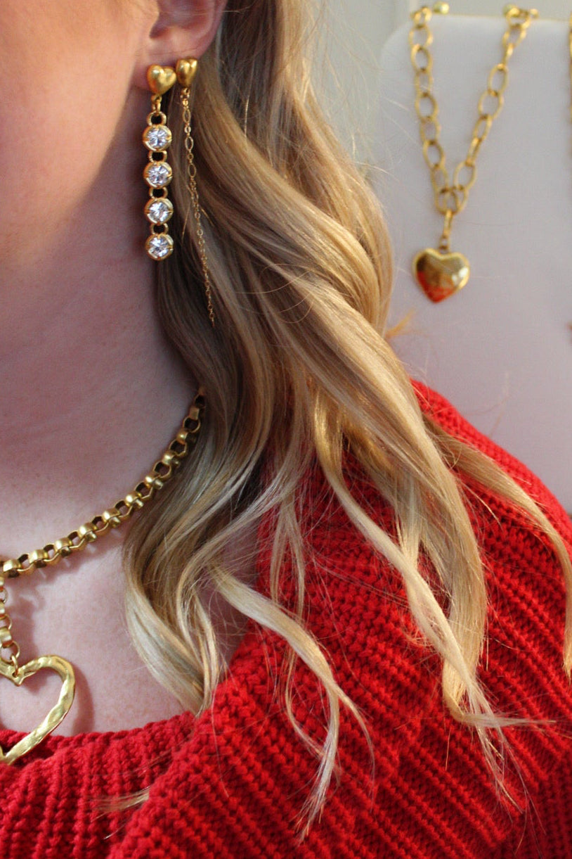 heart bezel earrings