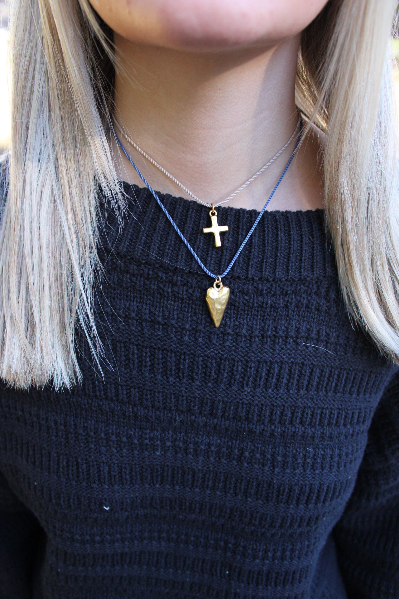 cord choker — skinny cross