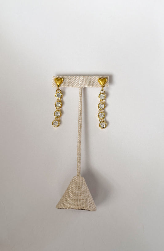 heart bezel earrings